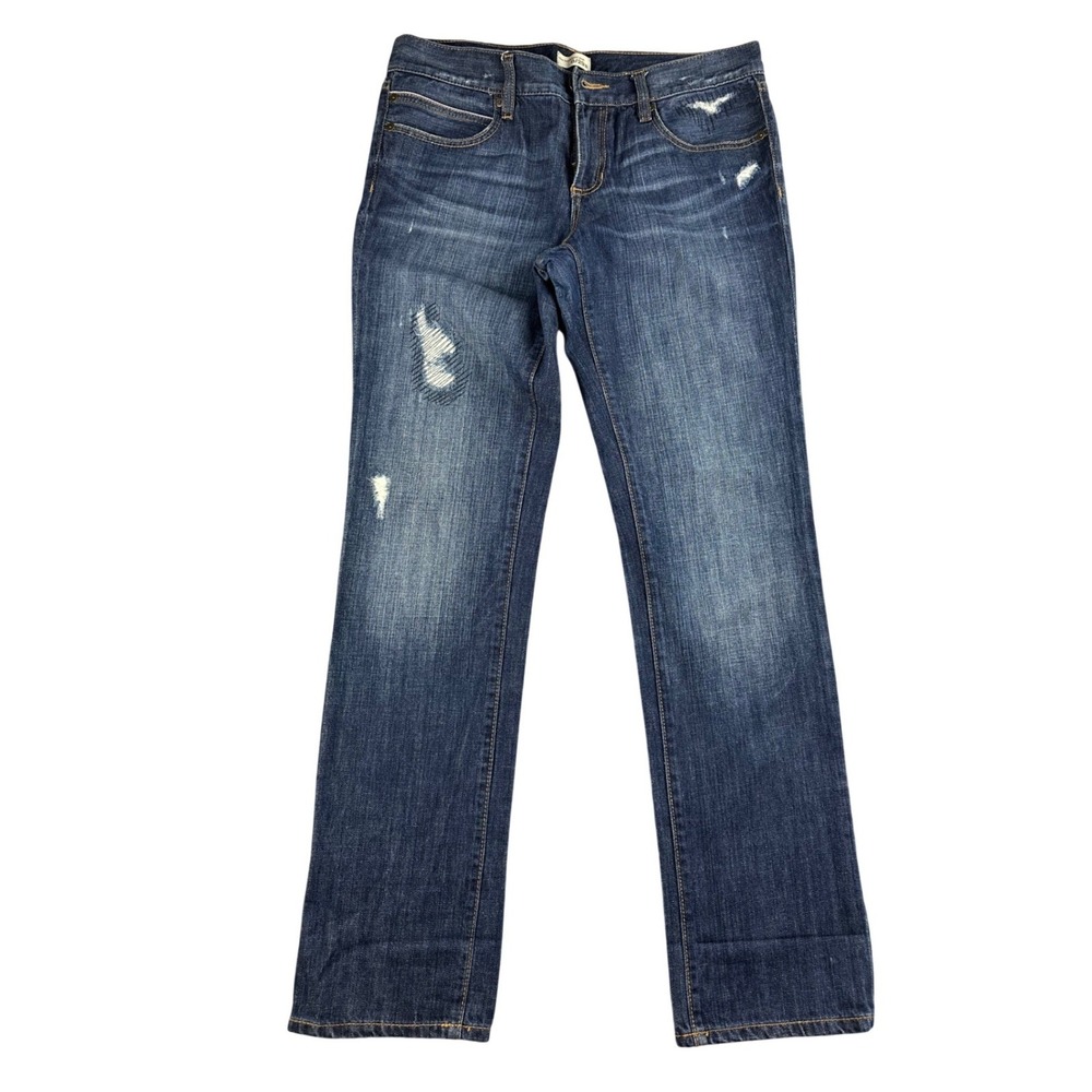 Gap Jeans Women 8/29R Blue Slim Boyfriend Distressed Ripped 100% Cotton‎ Solid